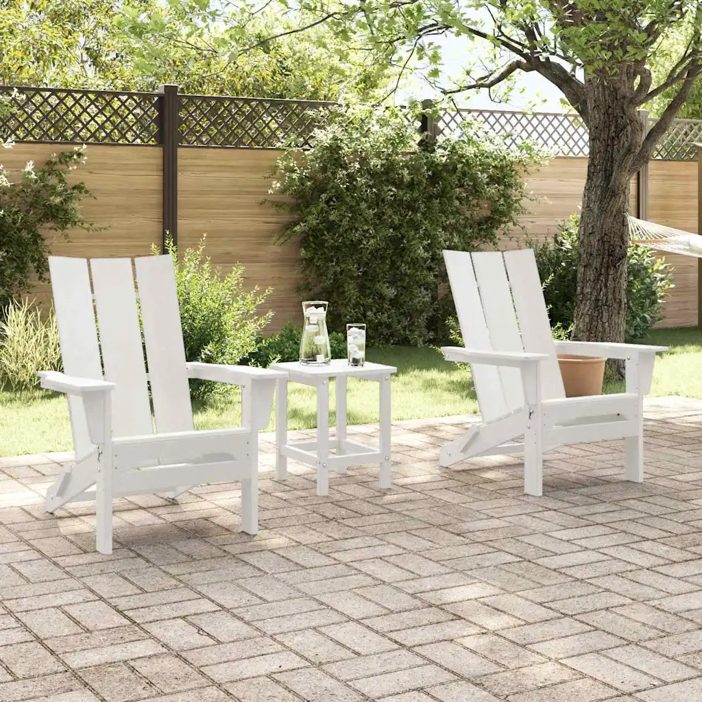 Sedia da Giardino 3 pcs Bianco 80.5 x 74.5 x 92 cm Polietilene 3335822