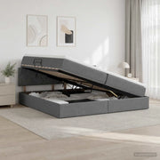 Letto con contenitore e materasso Grigio Scuro 200 x 200 cm 3458707