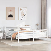 Giroletto con Testiera senza Materasso Bianco 200x200 cm