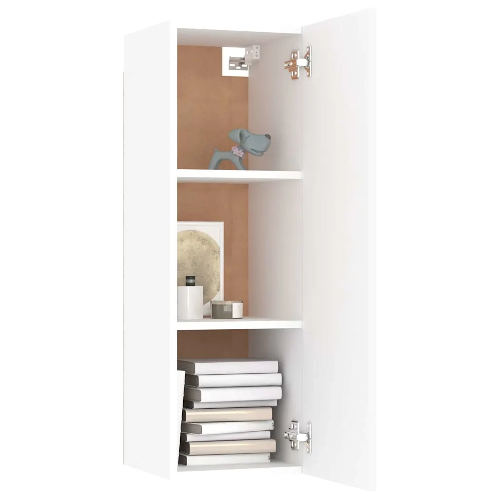 Set Mobili Porta TV 4 pz-Credenza per TV Bianco in Legno Multistrato 600036