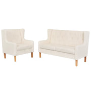 Set di Divani 2 pz in Tessuto Crema cod mxl 65056