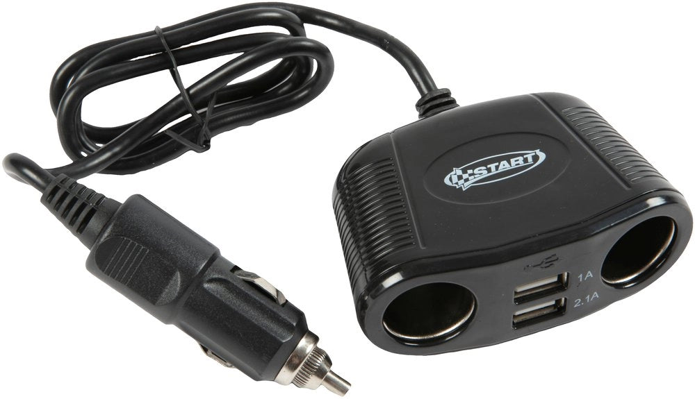 Presa accendisigari a 4 vie con filo da 66 cm  10W 12/24V