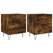 Set di 2 Comodini | Armadio da Notte | Mobiletto da notte Rovere Fumo 40x35x47,5 cm in Legno Multistrato