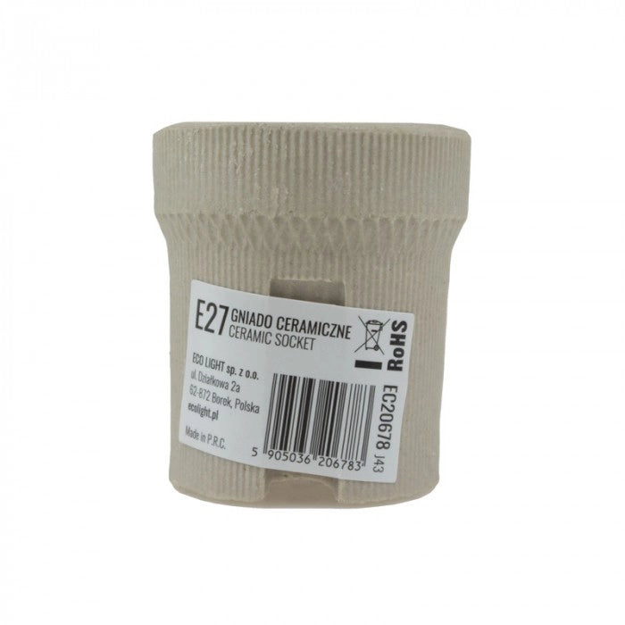 Portalampada ceramica E27 grigio Ecolight