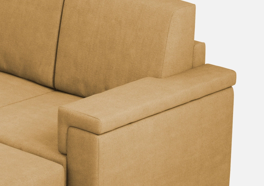 Divano 3 Posti con Pouf 208x155x85 cm Marrak in Tessuto Ocra