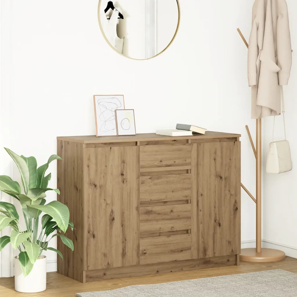 Credenza | Madia | Buffet da pranzo | Armadio da pranzo con Cassetti Rovere Artigianale 100,5x35x76 cm