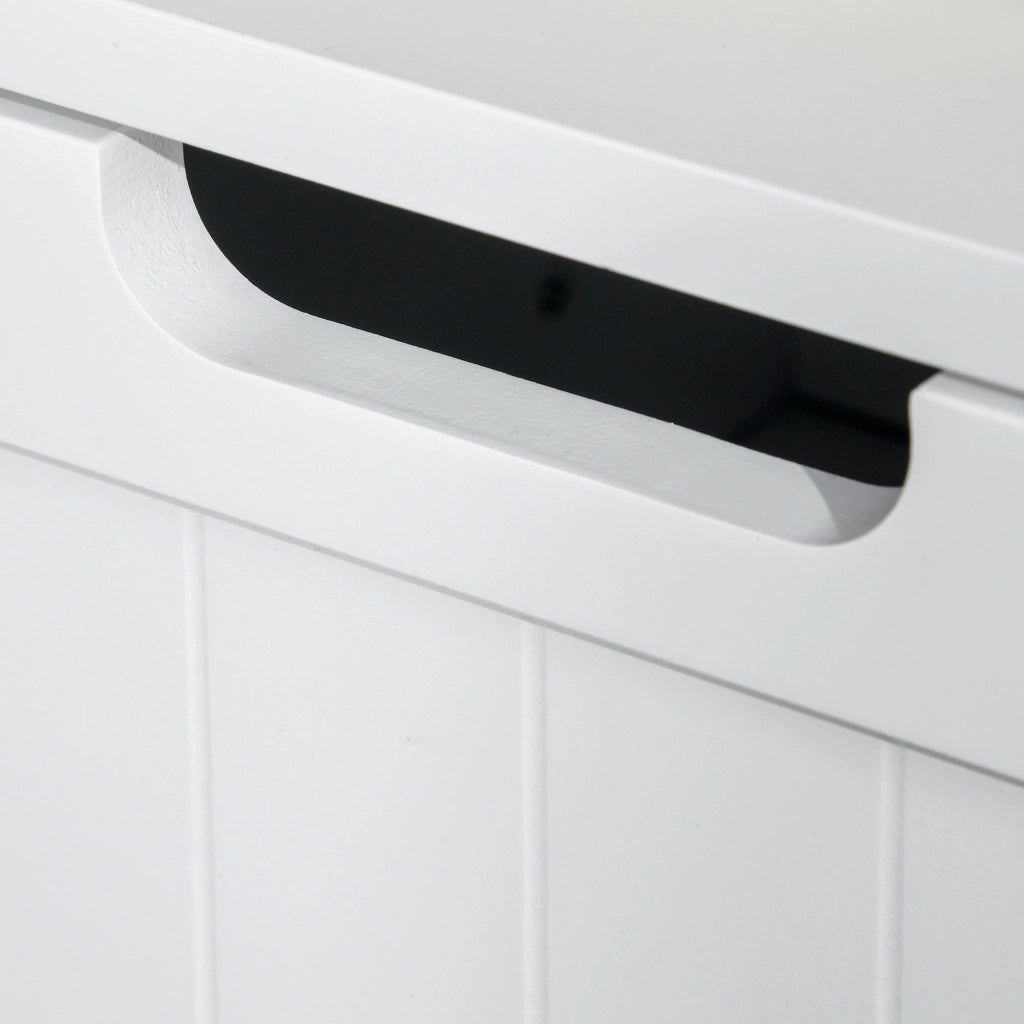 Mobiletto da Bagno 2 Ante 2 Cassetti 60x30x108,8 cm in MDF Bianco