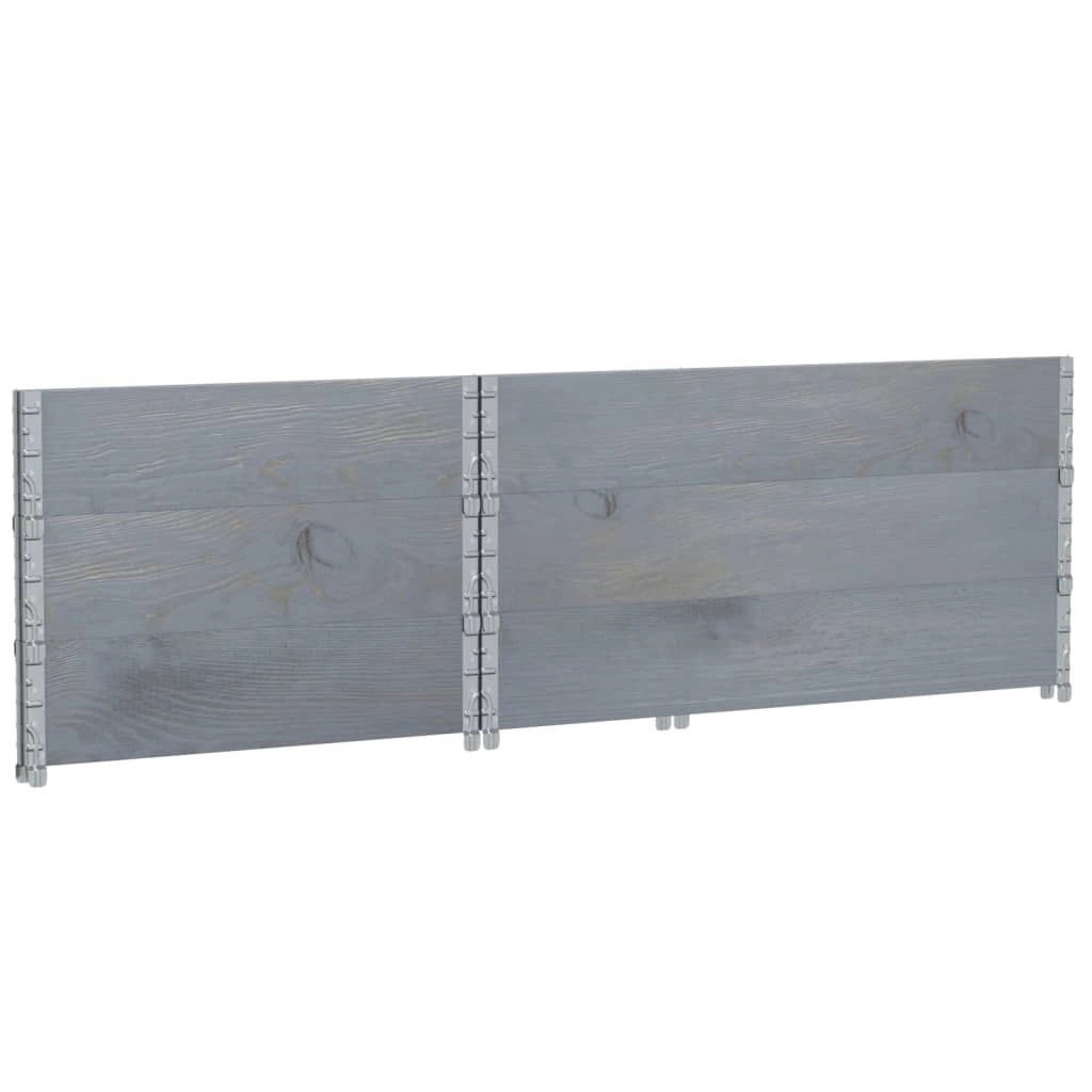 Vassoio per fioriera aiuola rialzata piante fiori terrazza giardino 120 x 80 cm legno massello di pino grigio 02_0037405