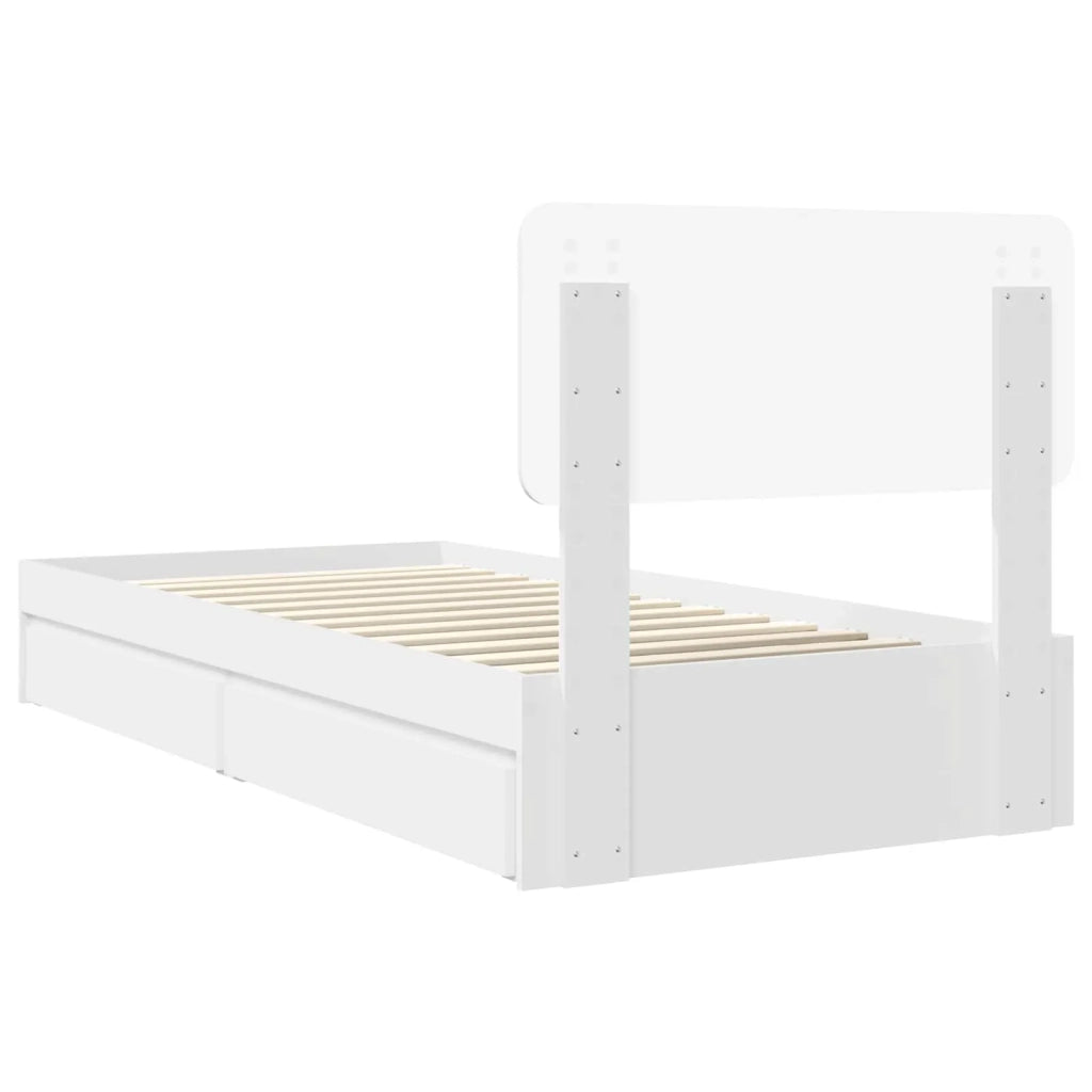 Letto con Contenitore Bianco 75 x 190 cm Legno multistrato 3412325