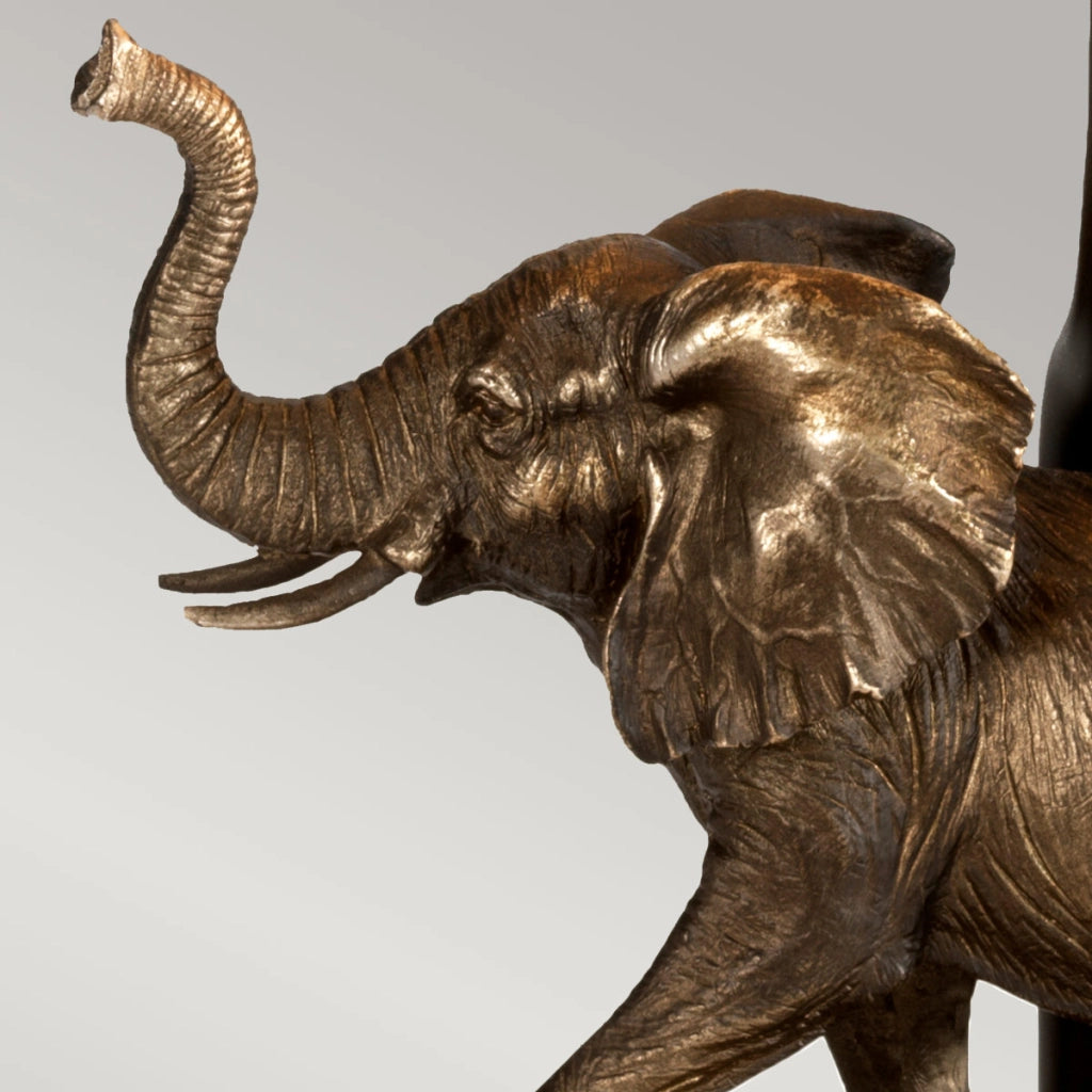Lampada da tavolo elefante resina marrone Sabi E27 40W