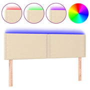 Testiera | Testata a LED Crema 144x5x78/88 cm in Tessuto