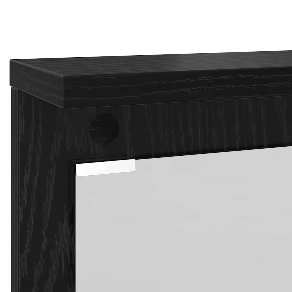 vidaXL Appendiabiti a muro con lo scaffale Rovere nero 84 x 10 x 80 cm
