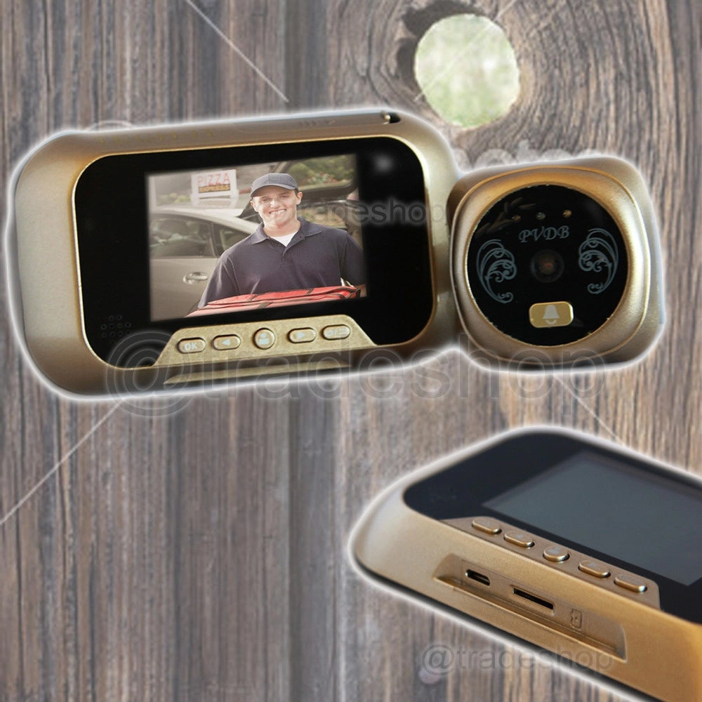 Trade Shop - Spioncino Elettronico Per Porta Con Display Lcd Tf Card Telecamera Campanello -