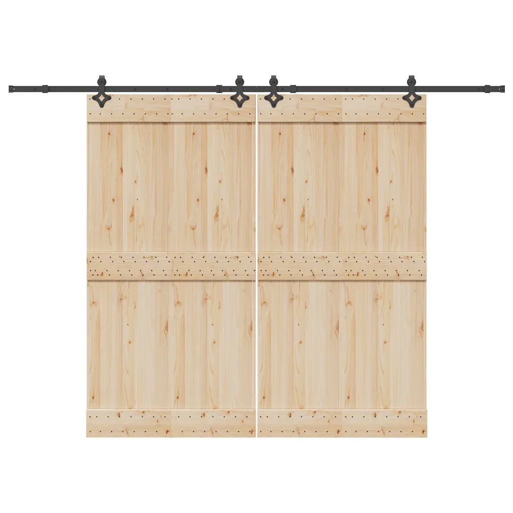 Kit di Binari per Porte Scorrevoli 305 cm Acciaio Nero CFW9318440