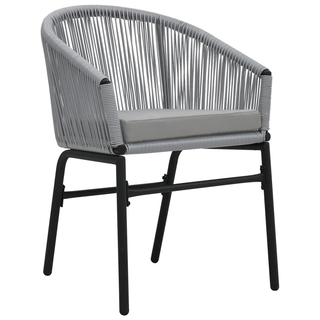 Set da Bistrot 3 pz con Cuscini in Polyrattan Grigio 48140