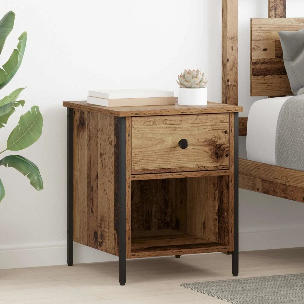 Armadio da Notte con cassetto Legno vecchio 40 x 42 x 50 cm 881846