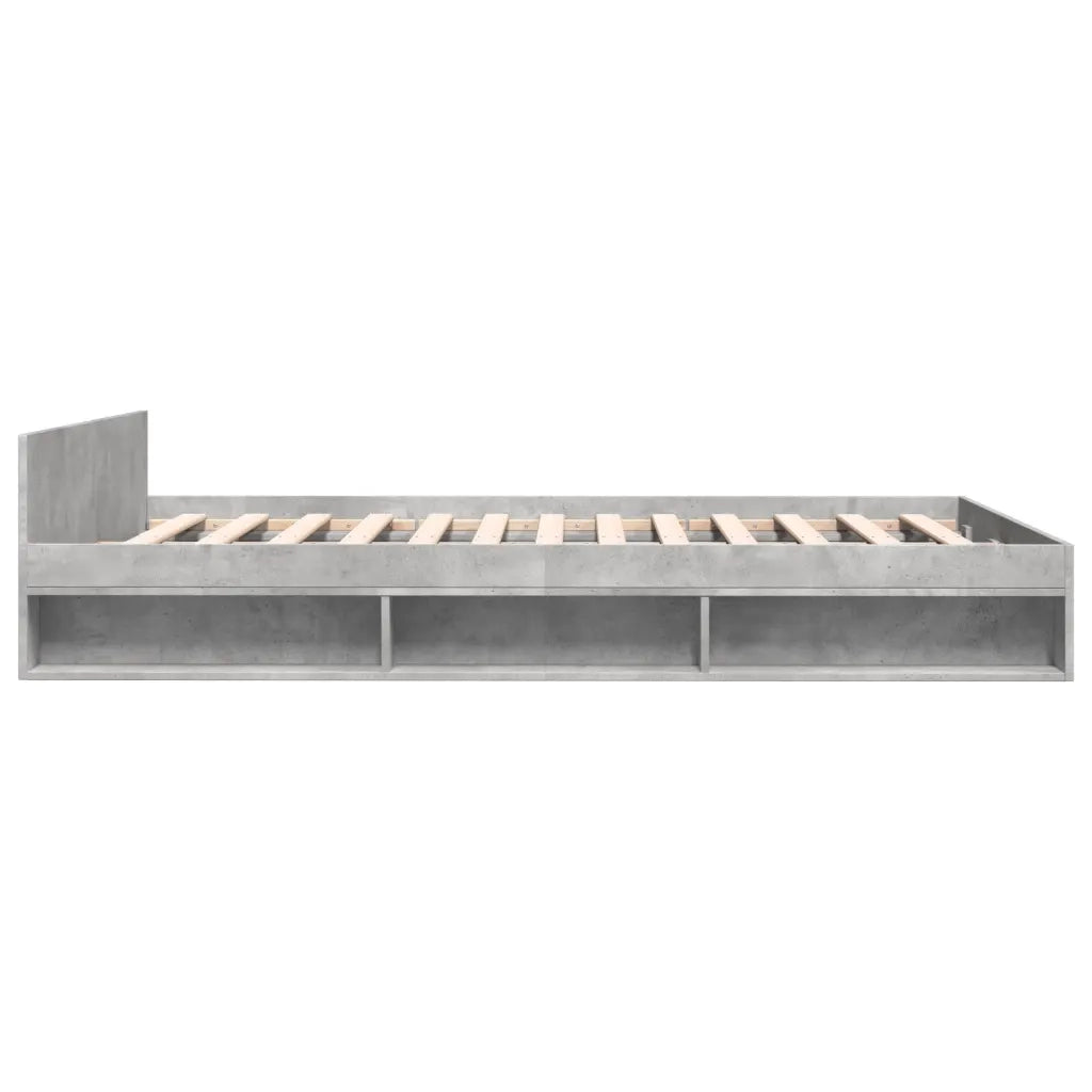 Giroletto Cassetti-Struttura Letto con contenitore Grigio Cemento 140x190 cm Legno Multistrato 463457