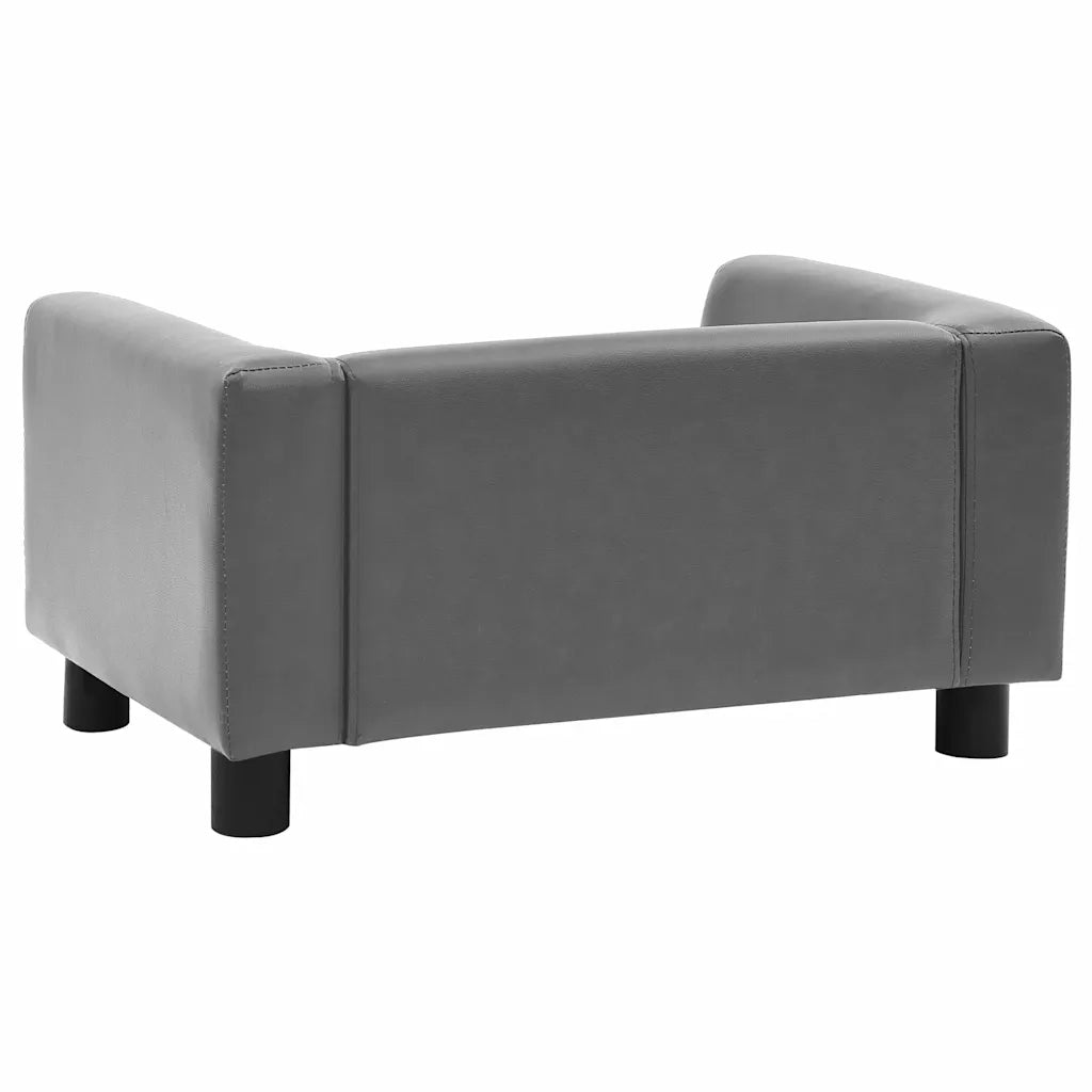 Divano per Cani Grigio 60x43x30 cm in Peluche e Similpelle 170959
