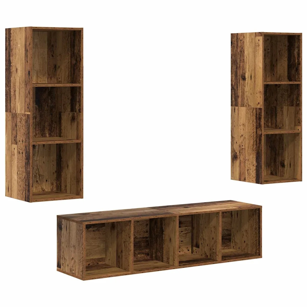 Set mobile TV 3 pcs Legno vecchio Legno multistrato 3393129
