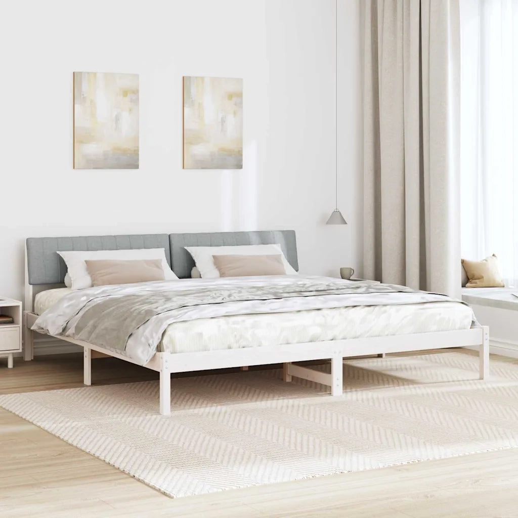 Struttura del Letto Bianco e grigio chiaro 200 x 200 cm 3394352