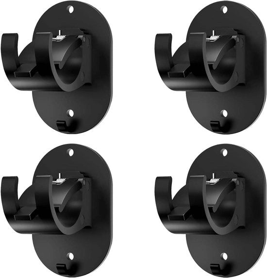 Haken per Telaio Autoadesivi per Telaio di Tende Set da 4 Nero