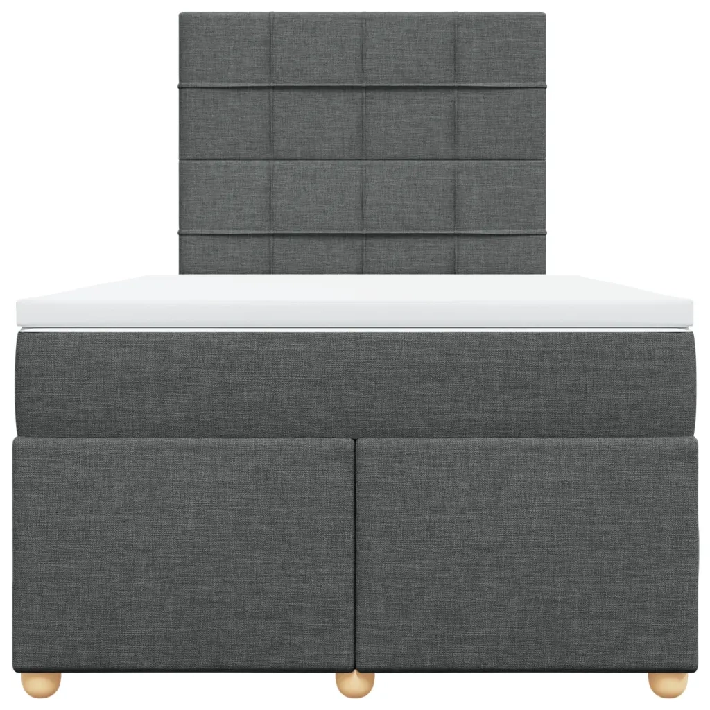 vidaXL Giroletto a Molle con Materasso Grigio Scuro 120x190cm Tessuto