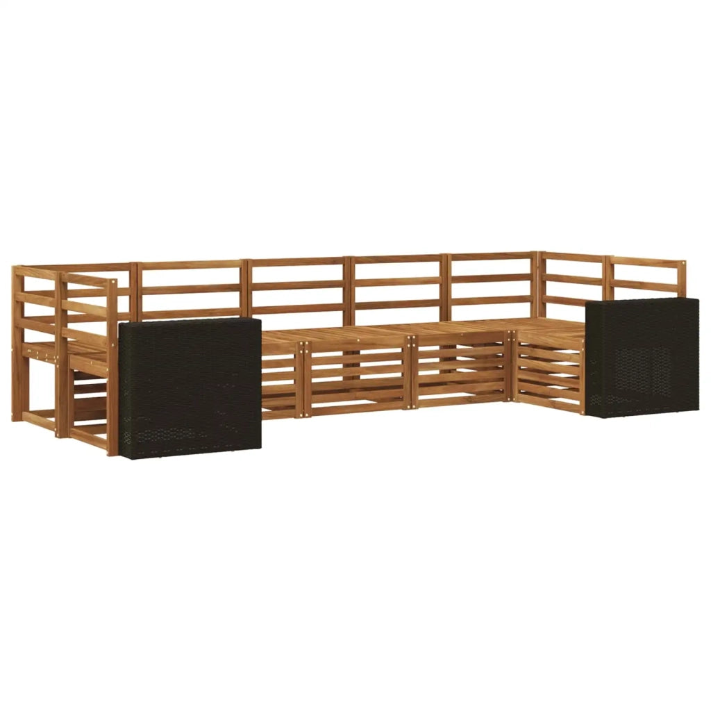 Set divano sezionale 7 pcs Naturale Legno di Acacia Massello