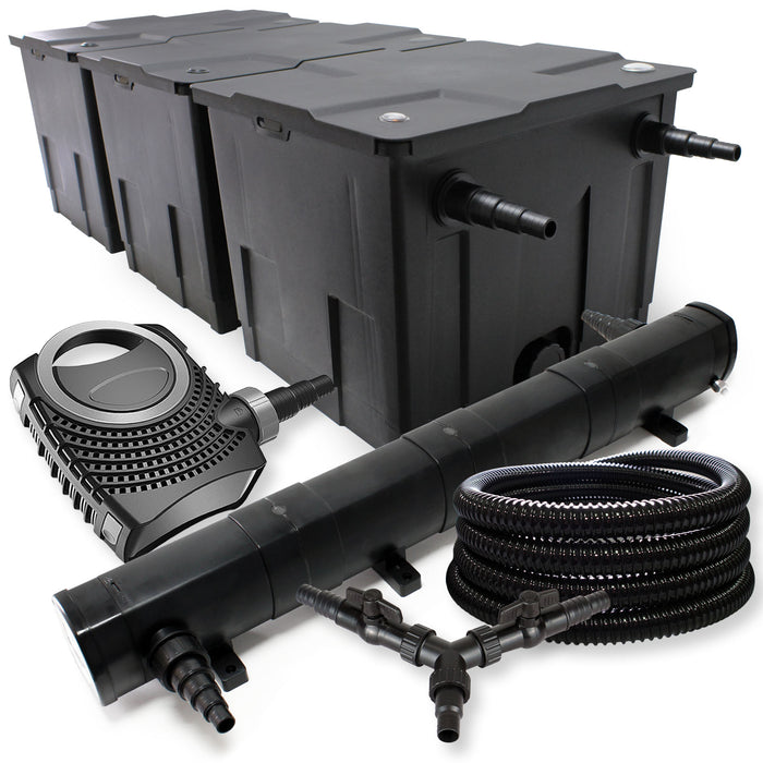 set per laghetti filtro 90000l chiarificatore 72W pompa 80W tubo 25m