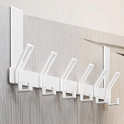 Hanger per porta con 6 ganci - 18 cm ganci pesanti per giacca - asciugamano - chiavi - tasca - bianco sulla maniglia
