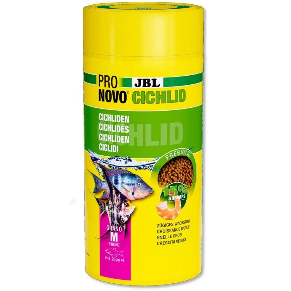 JBL ProNovo Cichlid Grano M - Mangime base in granuli per Ciclidi da 8 a 20cm Formato: 1000 ml