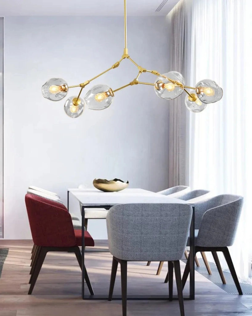 Lampada A Sospensione Sfere Di Vetro 7 Bracci APP507-7C Oro