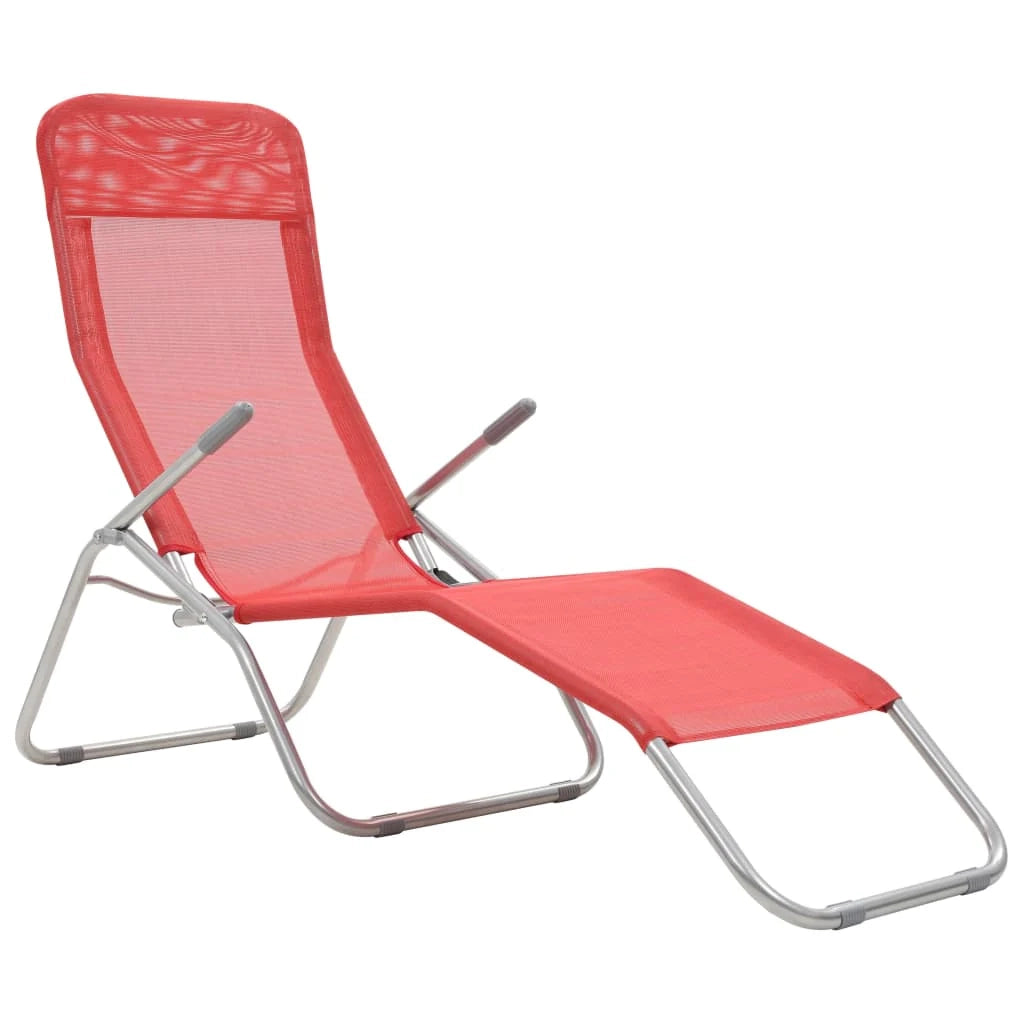 Sdraio pieghevoli 2 pezzi Textilene rosso 02_0011952