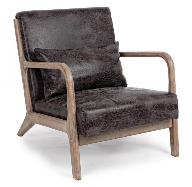 Poltrona con Cuscini Ancilla Dark in Similpelle