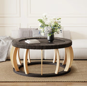 Tavolino rotondo in legno con design leggero e struttura stabile