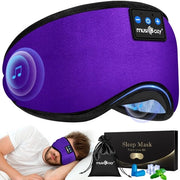 Slaaphoofdtelefoon Bluetooth oogmasker per laterali, orecchini con microfono e altoparlanti integrati, oogmasker morbido per viaggiatori/dutti (blu scuro)