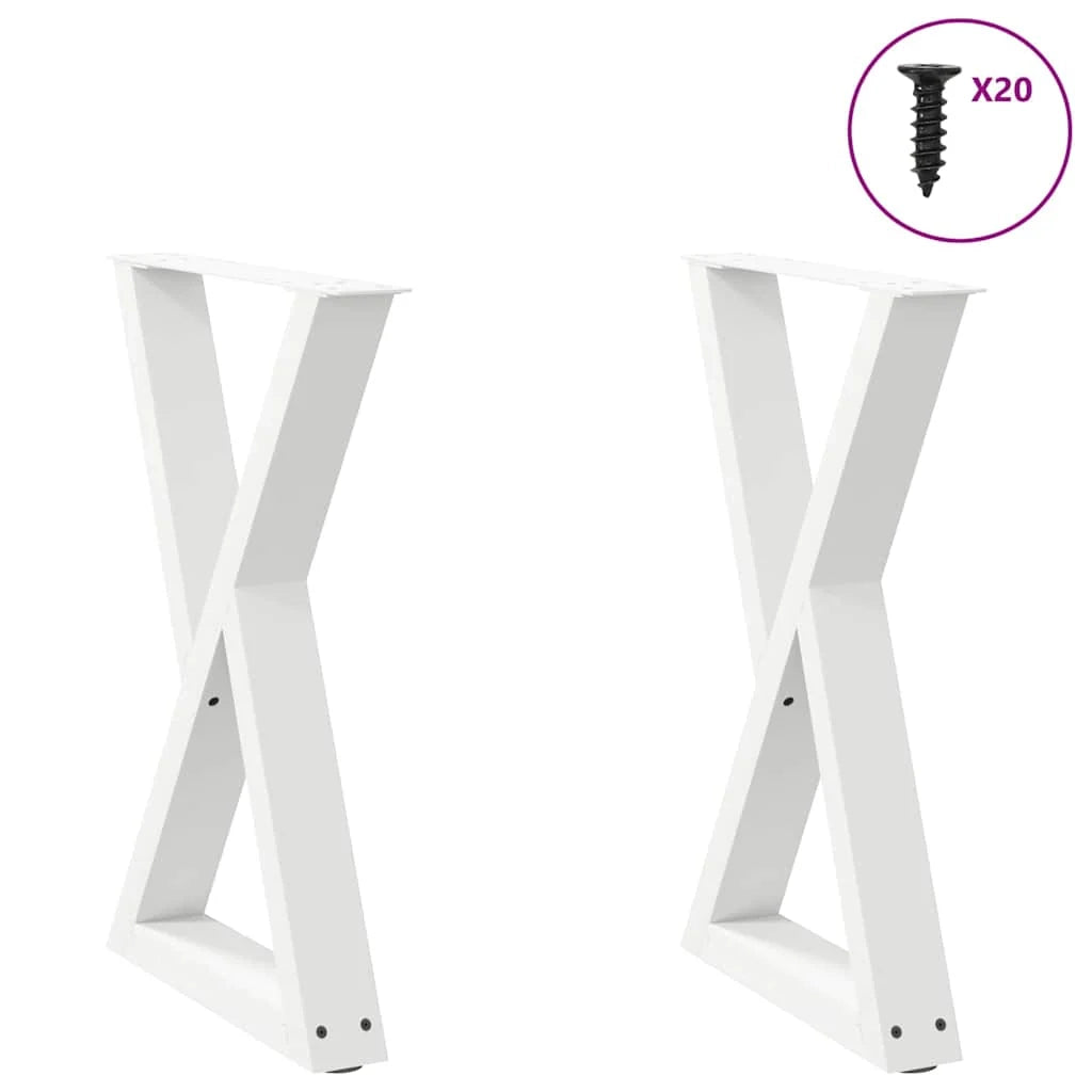 Set di 2 gambe regolabili per tavolo da pranzo moderno geometrico 60 x 72-73 cm in acciaio bianco 02_0057007