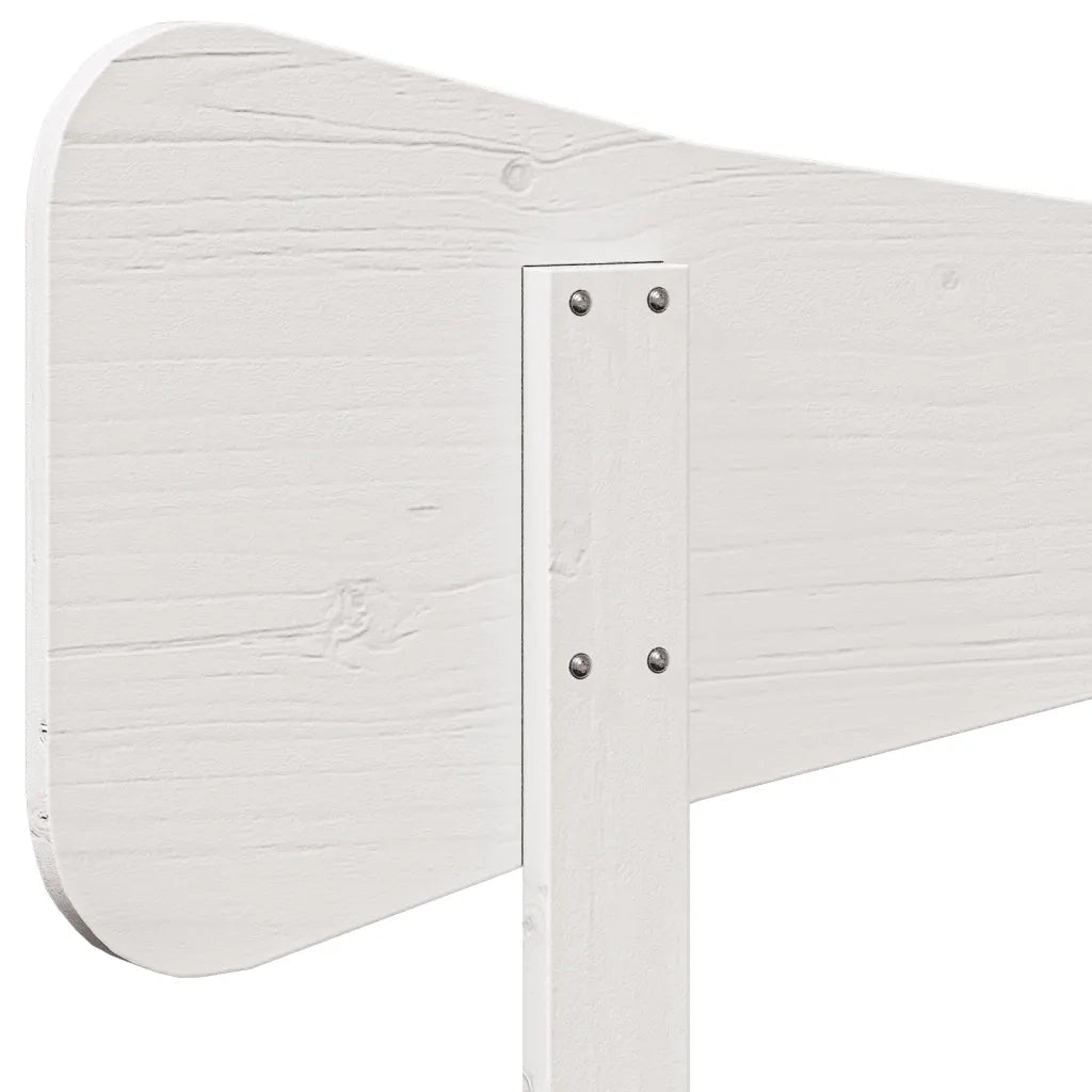 Testiera Bianca 140 cm in Legno Massello di Pino 844778