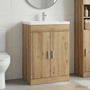Mobiletto da Bagno Sotto Lavabo Rovere Artigianale 890695