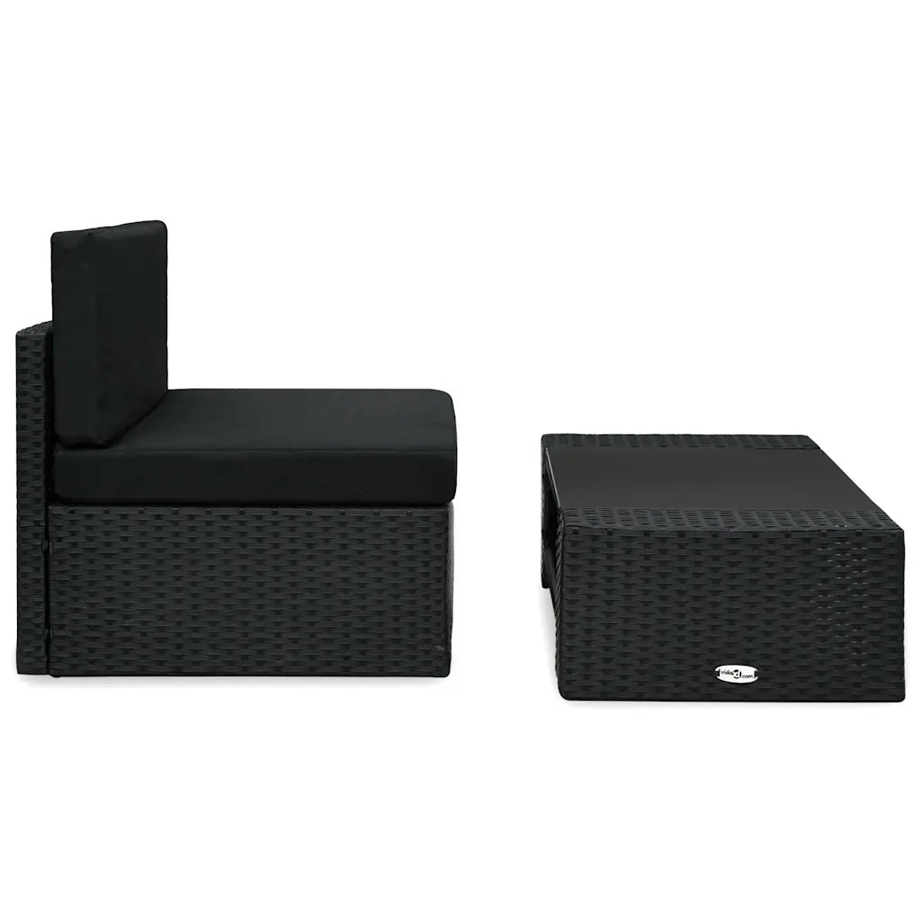 Salotto da Giardino-Set Divani da Giardino2 pz in Polyrattan Nero