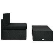 Salotto da Giardino-Set Divani da Giardino2 pz in Polyrattan Nero