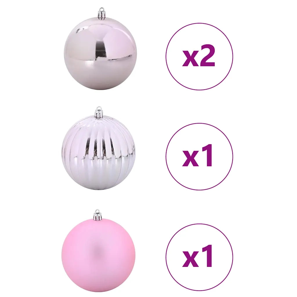 Set di palline di Natale XXL 4 pcs Rosa Plastica
