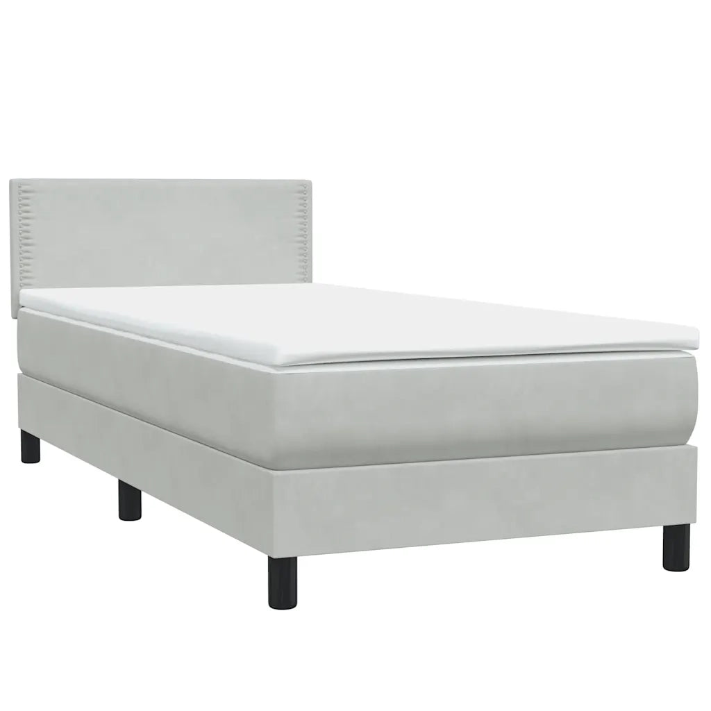 Giroletto a Molle con Materasso grigio chiaro 90x210 cm Velluto 3316095