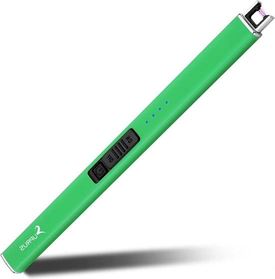 Aansteker Premium Oplaadbaar USB - Aansteker con illuminazione per barbecue a gas - Accendino elettrico per barbecue a gas - Impermeabile e fiamma libera plasma con chiusura di sicurezza - Verde