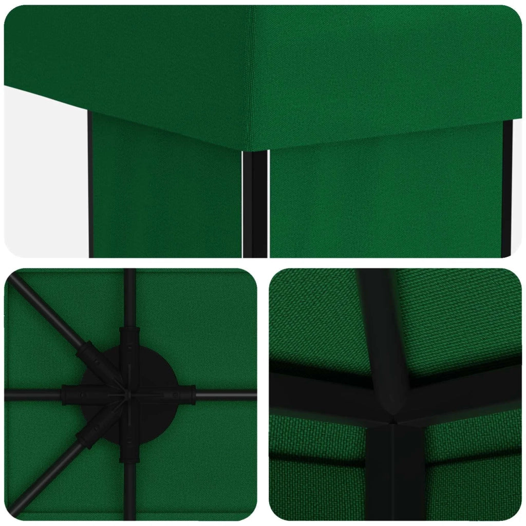 Gazebo da giardino 6 x 3 m Verde Poliestere e Acciaio 190 3376011
