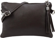 Borsa in pelle reale, portafoglio da spalla, piccola borsa, borsa da sera, 22x15cm, G248 (marrone scuro)