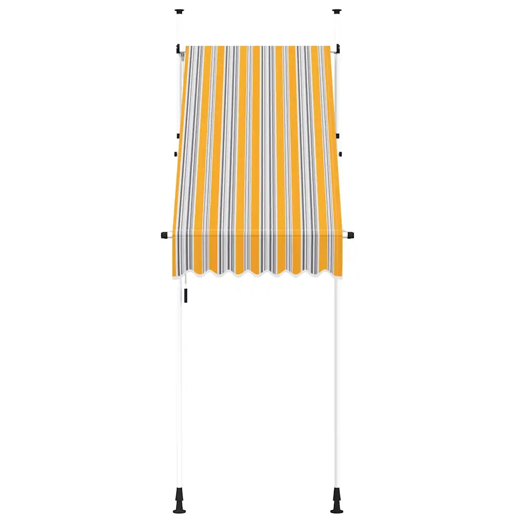 Tenda da Sole Retrattile Manuale 100 cm a Strisce Blu e Gialle 145830