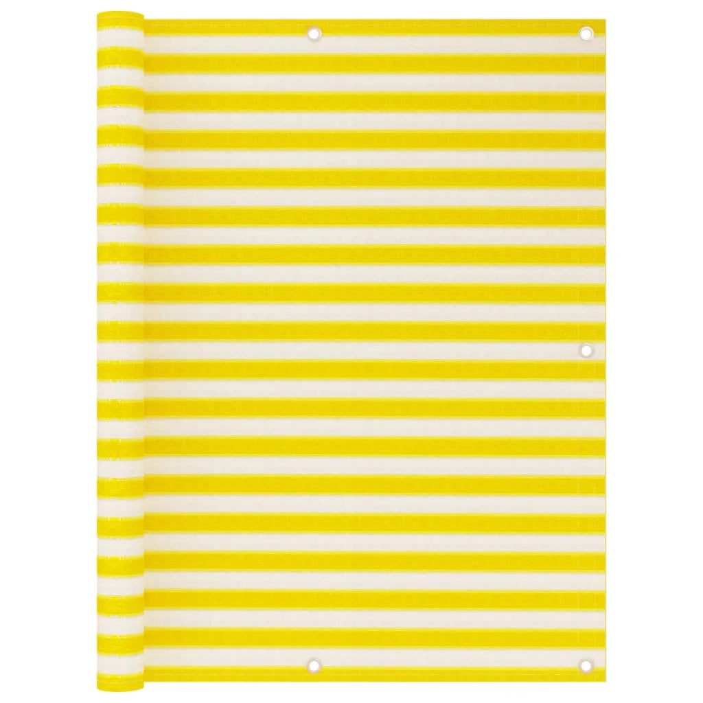 Schermo per balcone schermo per la privacy 120 x 600 cm HDPE giallo e bianco 02_0010210