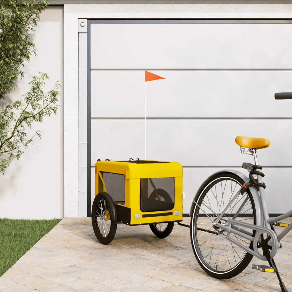 Rimorchio da Bici per Animali Giallo e Nero Oxford e Ferro CFW1555527