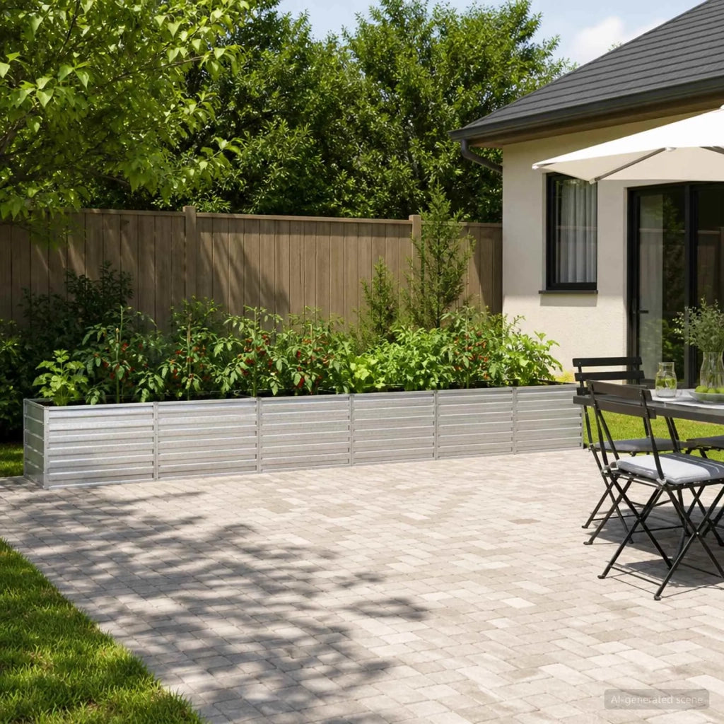 Letto rialzato da giardino Argento 480 x 80 x 55 cm 8006445