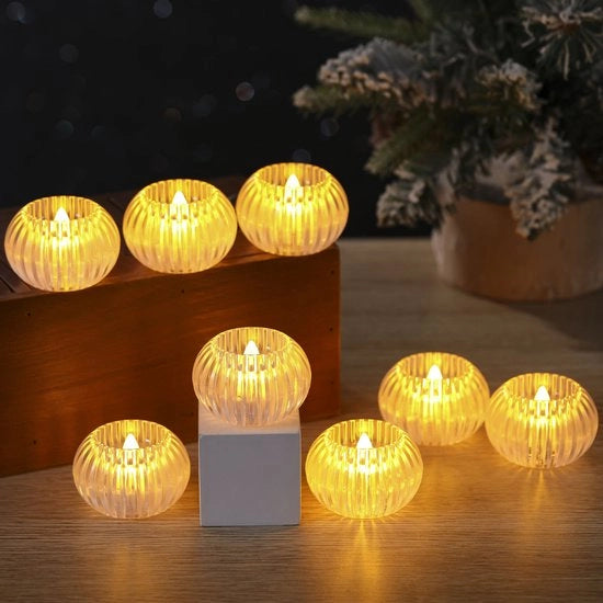 Lampadine LED trasparenti cristalline mini LED per decorazione di Halloween, 12 pezzi